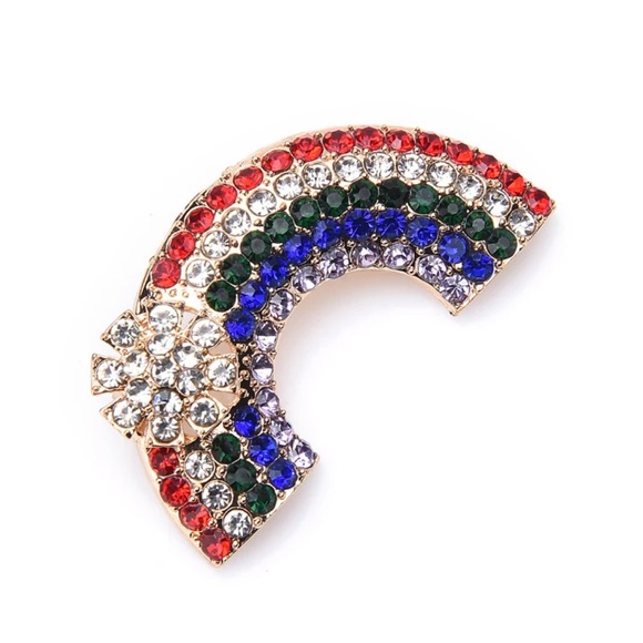 Jewelry - Rhinestone Rainbow Brooch